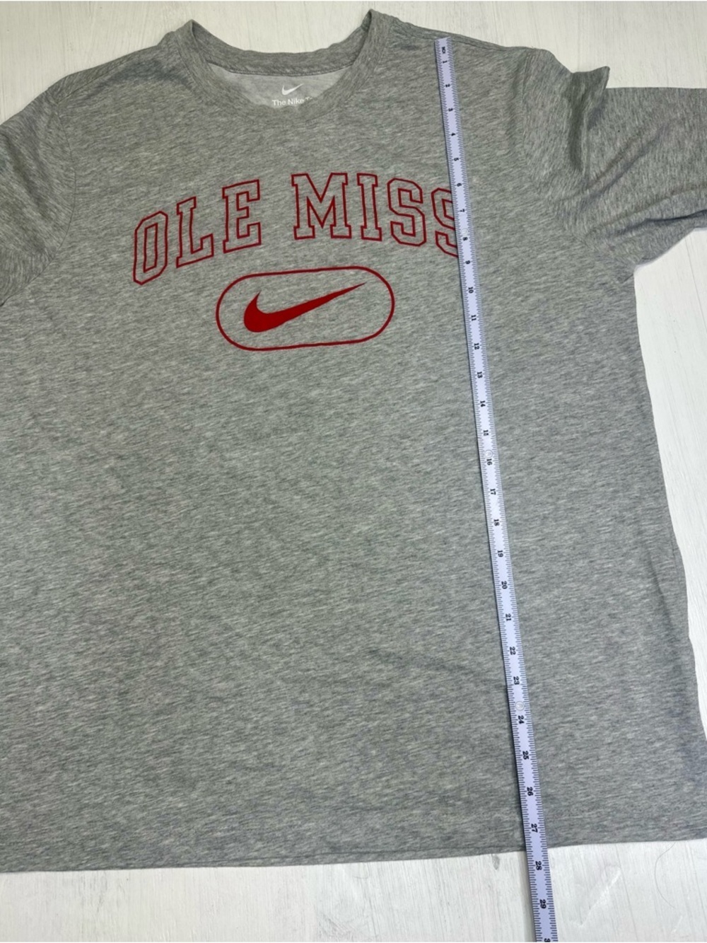 Nike Ole Miss Rebels Dri-Fit Tee Gray Red Logo Shirt Mens XL NCAA - Picture 6 of 9